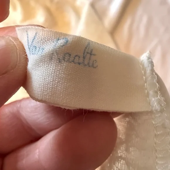 Vintage 60s Ivory Lace Slip Dress Made in USA S - Picture 12 of 13